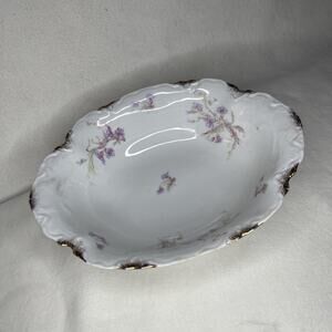 Vintage | Warwick | Porcelain Lilac Floral Gold Rim | Serving Bowl Oval